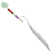 Bookmark With Crystal Pendant Plume Shape Reading Decor