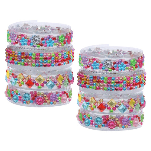 24 Rolls Shiny Rhinestone Self-Adhesive Tapes For Scrapbook