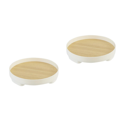 2Pcs Round Jewelry Storage Tray And Key Holder For Entryway 2