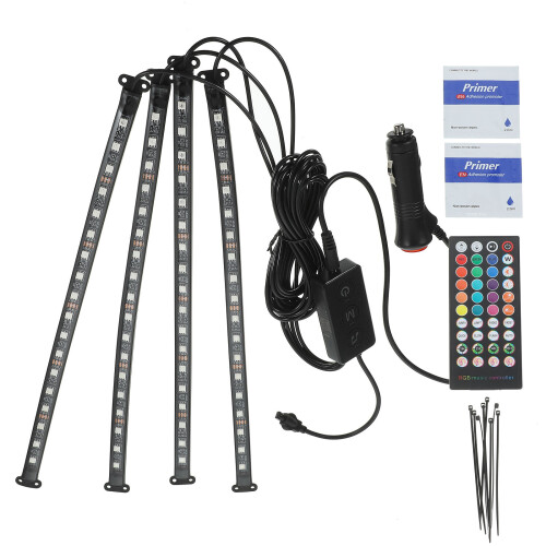 2Pcs Interior Strip Light With Remote Multicolor 1