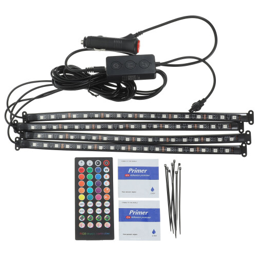 2Pcs Interior Strip Light With Remote Multicolor 2