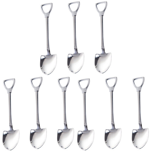 9 Pcs Spade Shaped Stainless Steel Coffee Stirrer For Home Bar 1