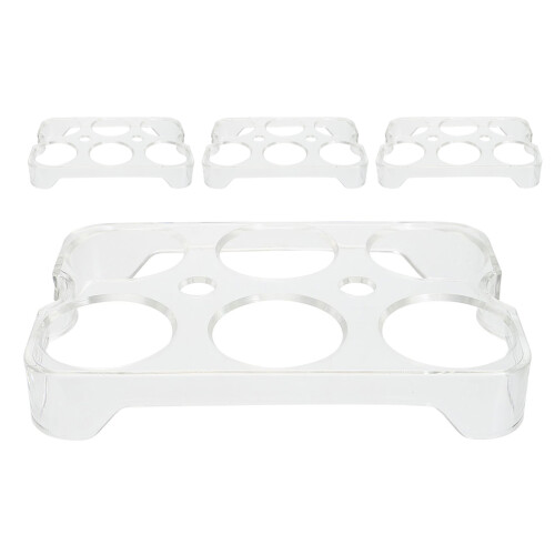 8 Pcs Plastic Stackable Egg Tray Organizer For Fridge