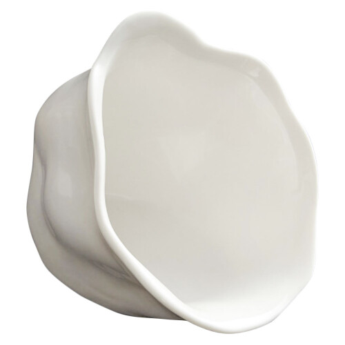 2Pcs Flower Shape Ceramic Appetizer Sauce Plate