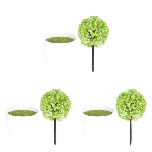3 Unidades De Plantas Artificiales Bola Verde Para Decoración Hogar 1