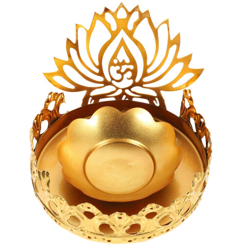 2Pcs Lotus Tea Light Candle Holder Desktop Decorative Vintage Stand