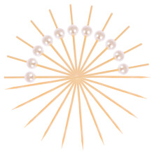 200 Unidades Decorativos De Perla Y Bambú Para