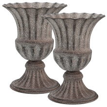 4 Pcs Iron Graveyard Flower Pot Urn Planter Memorial Vase