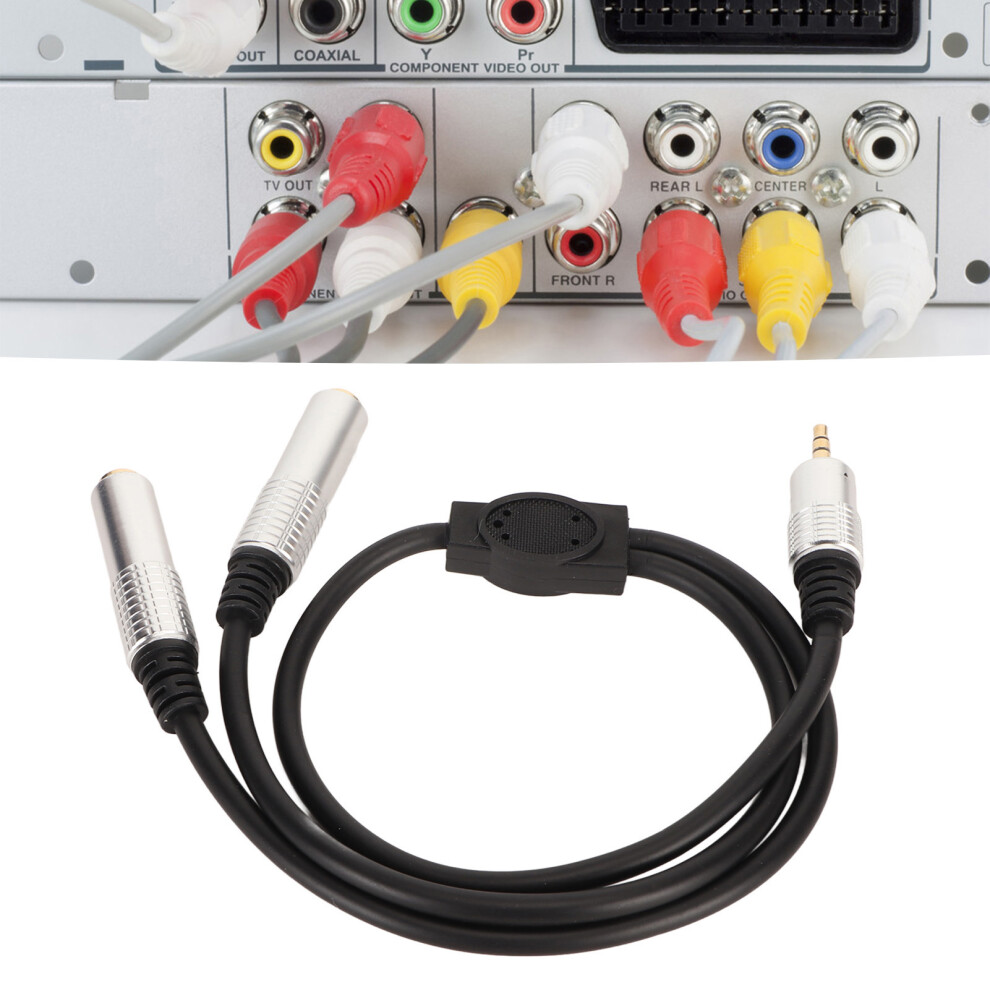 Microphone & Speaker Y Splitter 3.5Mm To Dual 6.35Mm Plug & Play 1.6Ft 9481351960068