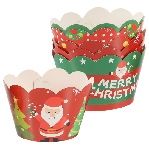 30 Pcs Christmas Cupcake And Muffin Wrappers Party Decorations 2