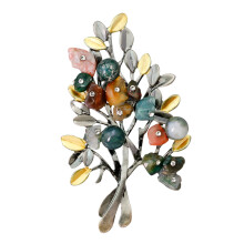 2 Pcs Premium Women Breastpin Retro Colorful Stone Brooch