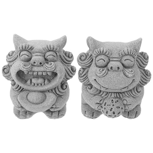 6 Pcs Chinese Guardian Lion Sculpture Mini Statue Decor