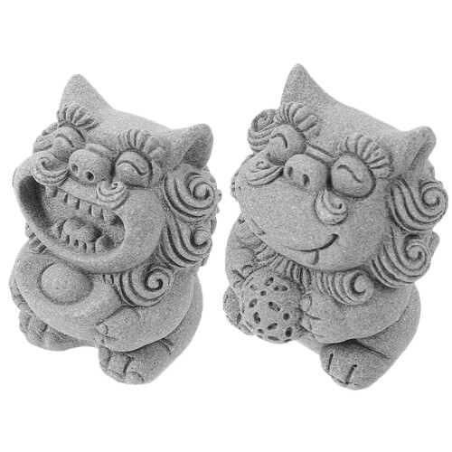 6 Pcs Chinese Guardian Lion Sculpture Mini Statue Decor 1