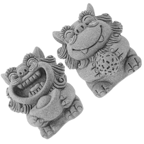 6 Pcs Chinese Guardian Lion Sculpture Mini Statue Decor 2