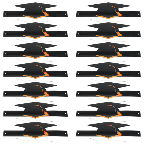 144 Pcs Paper Graduation Hats With Adjustable Elastic Band