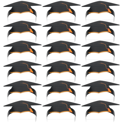 144 Pcs Paper Graduation Hats With Adjustable Elastic Band 1