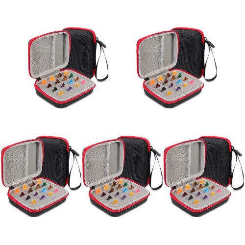 5 Sets Of Guitar Picks With Storage Holder Case 1