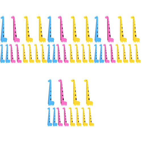 48Pcs Assorted Color Plastic Rulers Cartoon Giraffe Shape for Students 2