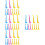 48Pcs Assorted Color Plastic Rulers Cartoon Giraffe Shape for Students 7