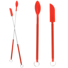 2 Sets Mini Silicone Spoon Cosmetic Spatula Telescopic Makeup Tool