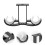 3 Pairs Curtain Rod Bracket Double Strut Frame Black 10