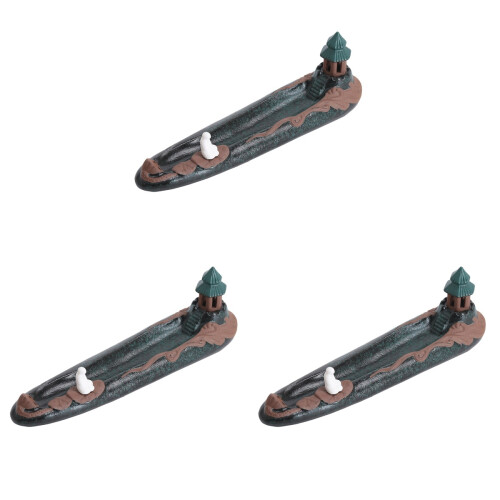 3 Pcs Incense Stick Insert Dish Vintage Ceramic Lighthouse Holder 1