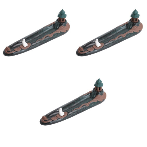 3 Pcs Incense Stick Insert Dish Vintage Ceramic Lighthouse Holder 2