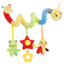 4Pcs Stroller Crib Toy Plush Hanging Spiral Pram Squeaky Cartoon