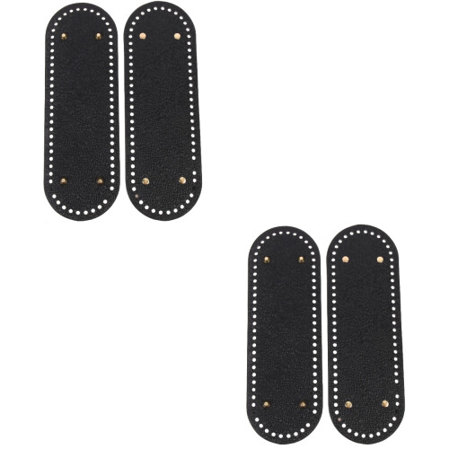 4 Pcs Pu Oblong Bag Bottom Base For Diy Knitting Crochet 2