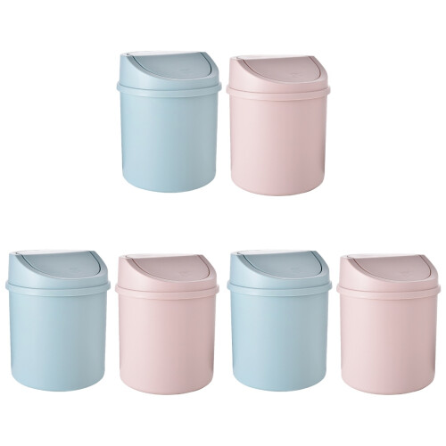 6 Pcs Mini Trash Bins For Desktop Garbage Storage And Litter 1