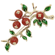 3Pcs Persimmon Brooch Women Corsage Cheongsam Pin Elegant Accessory