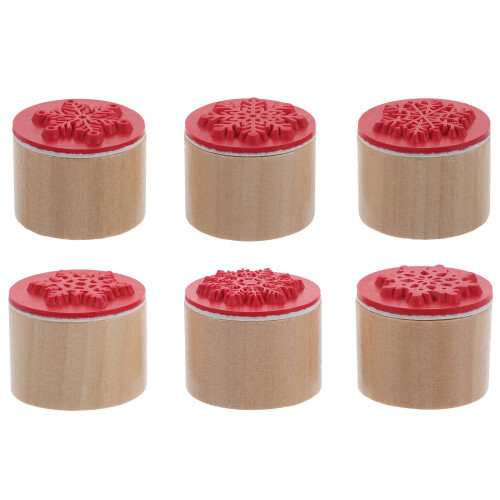 12 Pcs Wood Stamp Snowflake Pattern For Card Making Crafts 3x3x2.2cm 1