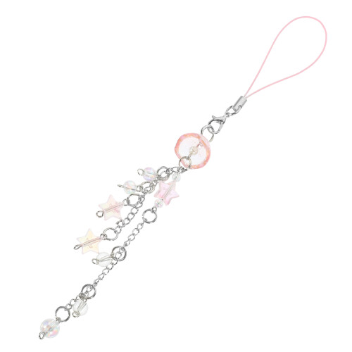 5Pcs Phone Charm Lanyard Strap Jellyfish Beaded Decor