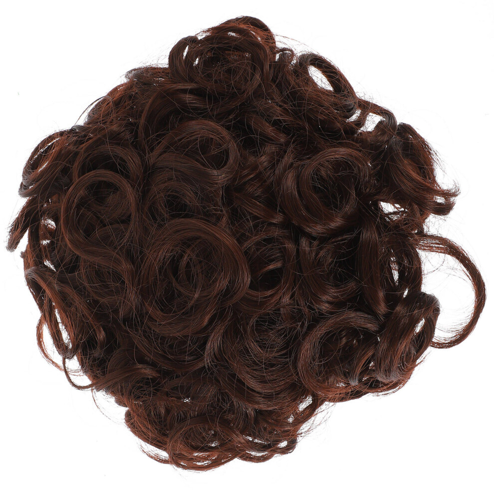 Happyyami Unisex 2Pcs Fake Bun Hairpiece Curly Chignon Extension Rope