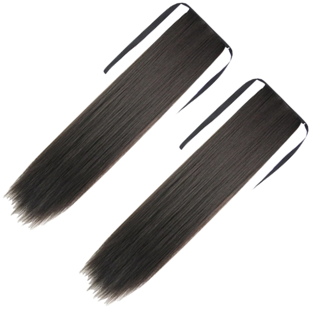 Totority 8 Pcs Long Straight Ponytail Extension Synthetic Hair Piece For Women