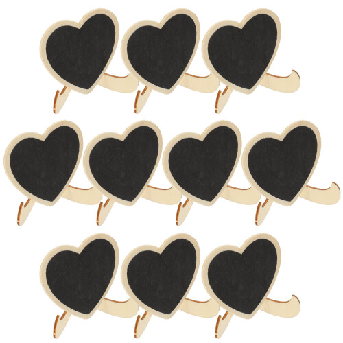 20 Pcs Mini Heart Chalkboard Signs With Stand 1