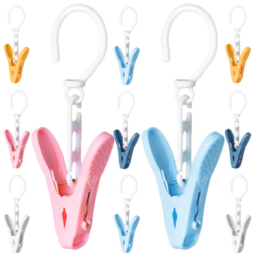 60 Pcs Drying Hooks Clips Plastic Clothes Hanger Strong Clip 2