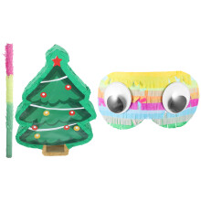 3 Sets Christmas Tree Pinata Decor Candy Filled Party Photo Prop