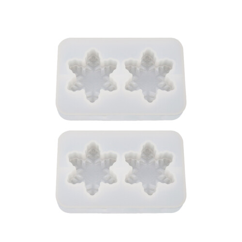 2Pcs Diy Snowflake Epoxy Mold 2
