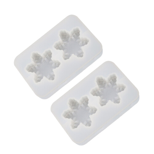 2Pcs Diy Snowflake Epoxy Mold