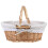 Wicker Basket With Handle Hand Woven For Fruit Flower Picnic Portable 1