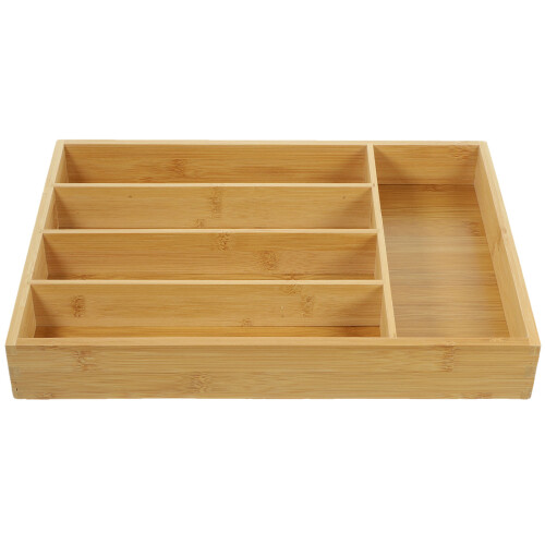 Kitchen Drawer Organizer Multi-Grid Bamboo Storage Box For Silverware