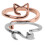 2Pcs Cat Design Crochet Rings Alloy Knitting Tools 9