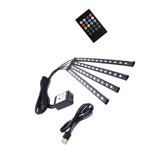 1 Set 1 To 4 Interior Neon Light Strip 12 Usb Voice Control 2