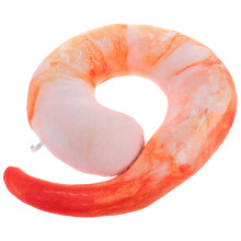 Orange Plush Cute Shrimp Neck Pillow U Shape Travel Sleep Cushion