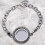 Crystal Memory Locket Bracelet For Floating Charms Gift Black 5