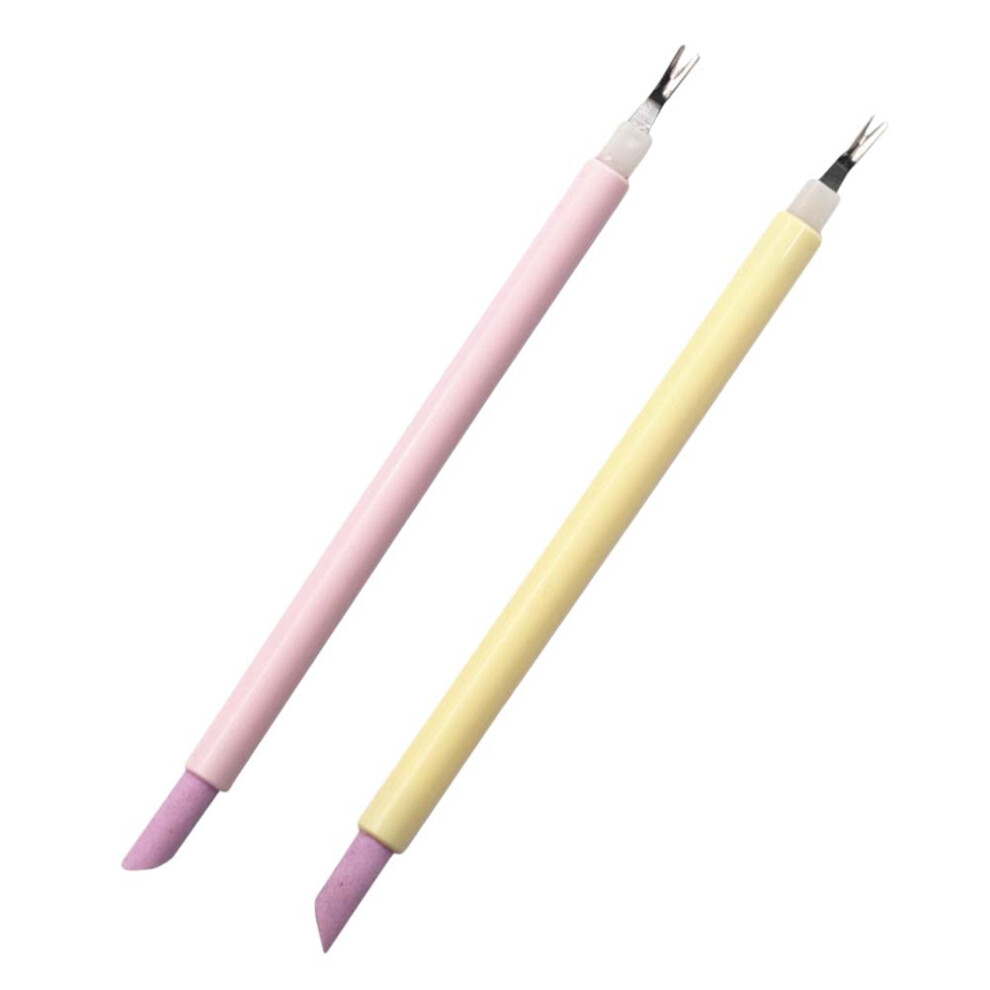 Artibetter 2Pcs Pedicure Cuticle Trimmer Remover Pusher Fork Nail Art Tool