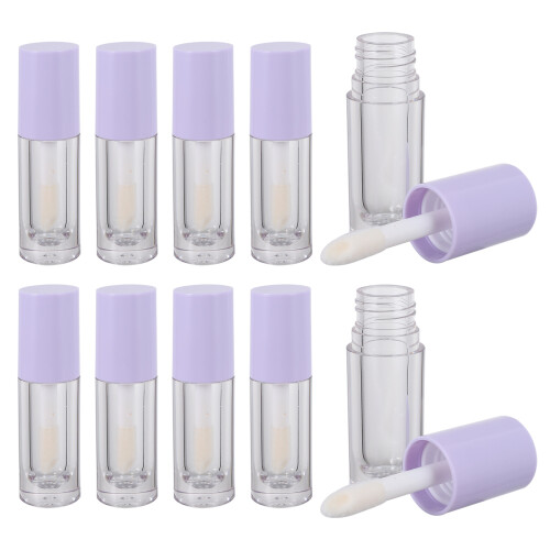 10Pcs 6Ml Transparent Lip Gloss Tubes With Brush Head