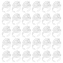 100Pcs Pigment Ring Holders Eyelash Glue Cups Plastic White
