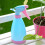 2 Pcs Blue Plastic Watering Can With Adjustable Spraying Head 4